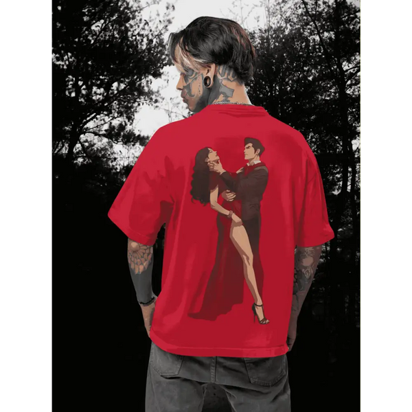 Dark Academia Couple T Shirt Embraces the Perfect Blend of Style and Charm - Red / XS - Oversized T-shirt