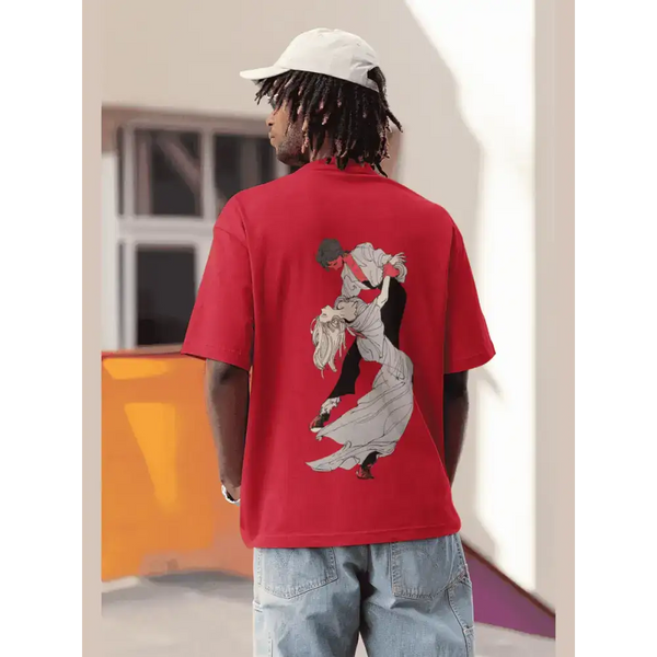 Dark Academia Dance Oversized T-shirt Embracing the Dark Aesthetic - Red / XS - Oversized T-shirt