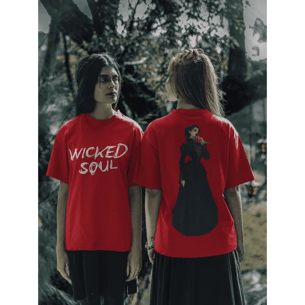 Dark Academia Oversized T-shirt where style seamlessly blends with comfort - Red / XS - Oversized T-shirt