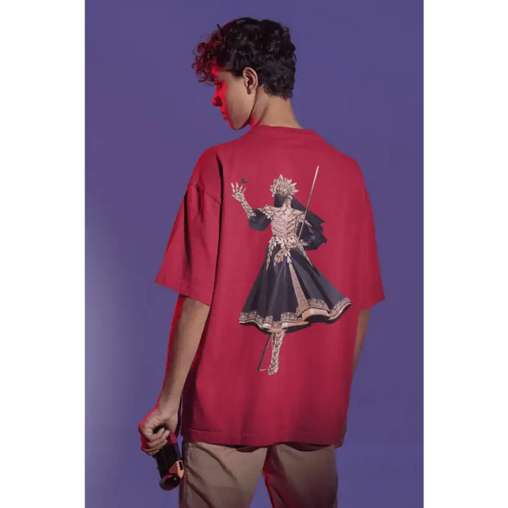 Dark Mystery Figure Oversized T-Shirt Perfect Blend Comfort - Red / XS - Oversized T-shirt