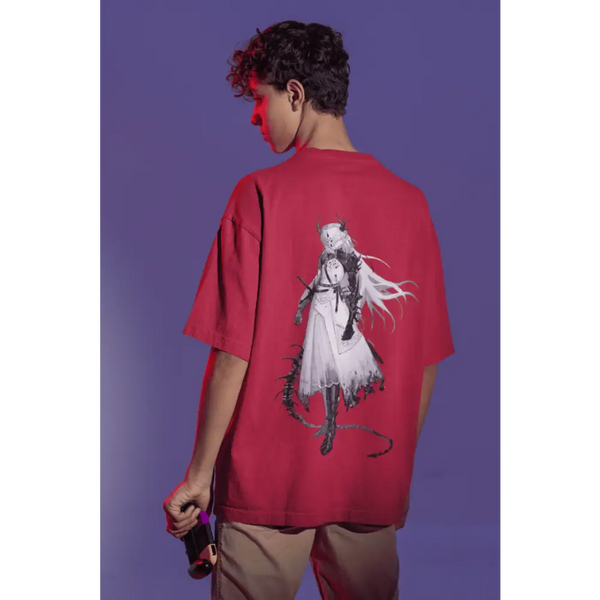 Dark Mystery Figure Oversized T-shirt Perfect Blend - Red / XS - Oversized T-shirt